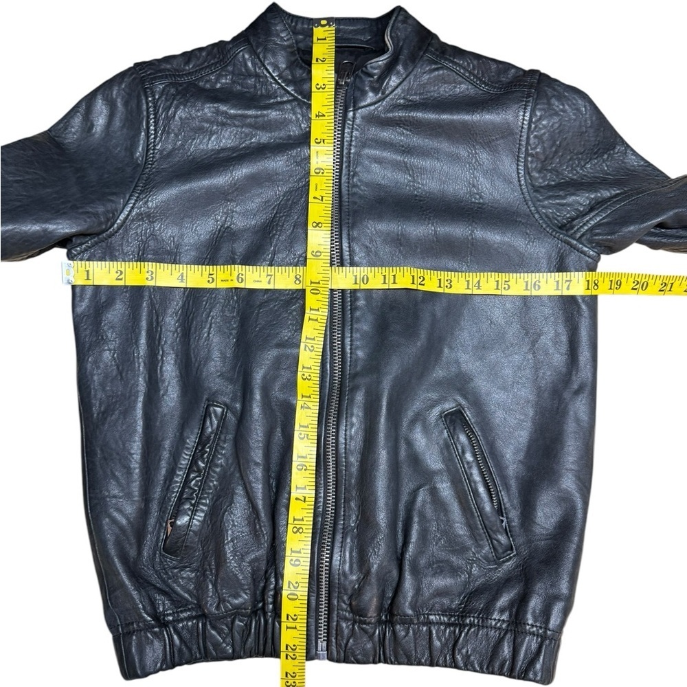 Lucky Brand Ana 100% Lamb Leather Jacket Moto Full Zip Womens Size XS Bomber - Picture 14 of 16